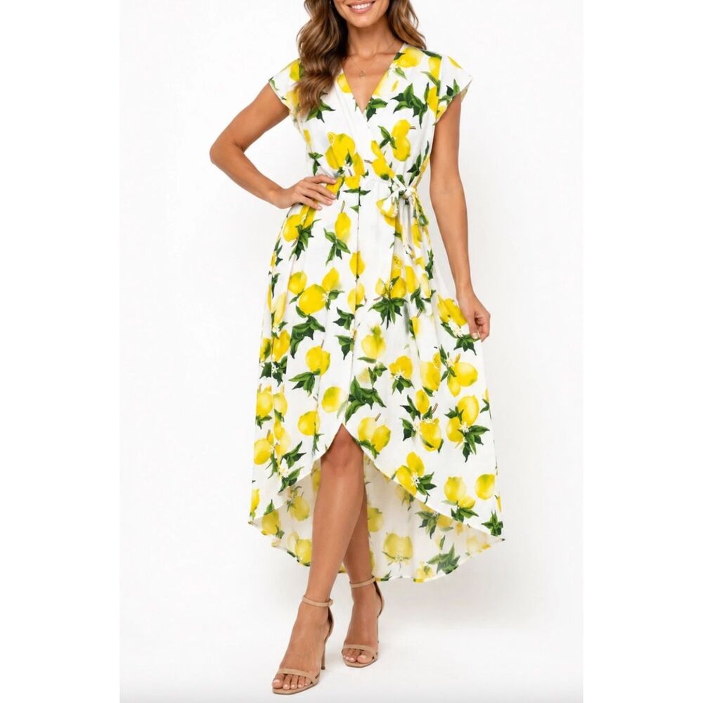 Dream of Me Yellow Lemon High Low Summer Dress. Size XL